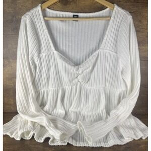 White SHEIN Women's Size 2x Long Sleeve Blouse Shirt Fast And Safe Shipping